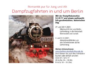 Dampfzugfahrten in und um Berlin