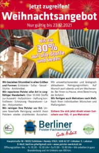 Berliner Polsterfachwerkstatt 30 % Angebot